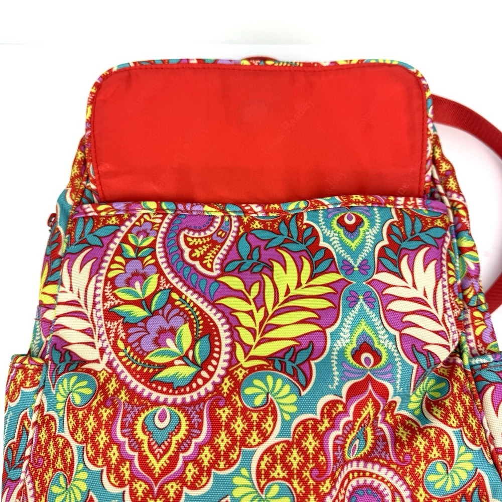 Vera Bradley Paisley In Paradise Lighten Up Backpack Canvas Boho Colorful Spring - Picture 5 of 9